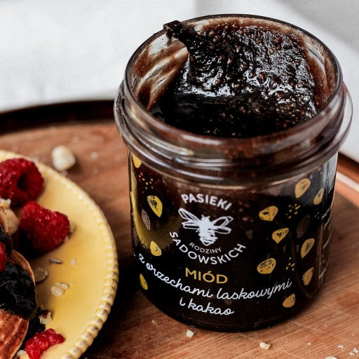 Multiflower honey with cocoa and hazelnuts by Sadowski Bee Gardens – premium artisan honey available in Singapore