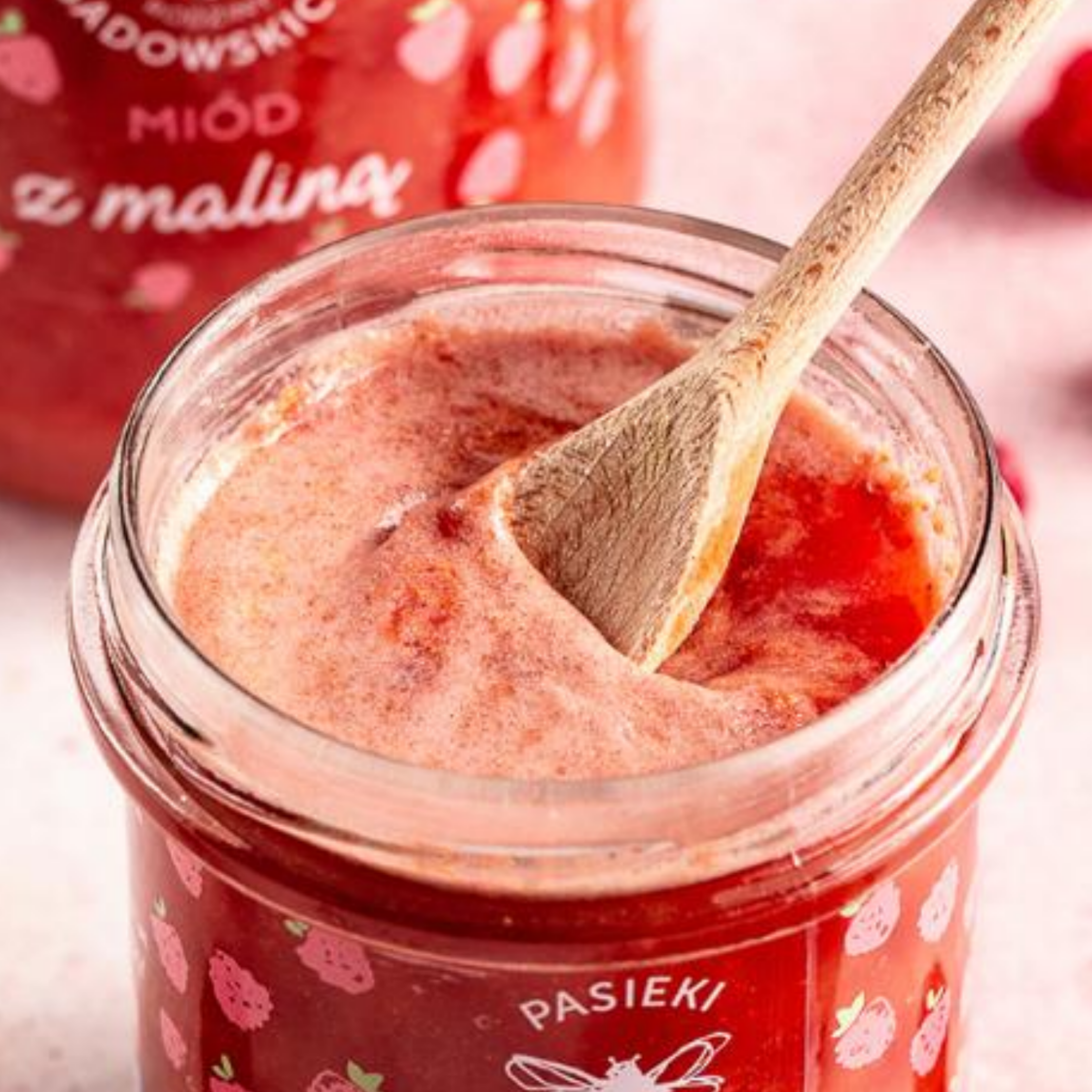 Close up of raspberry multiflower honey texture – Honey & Bloom Singapore